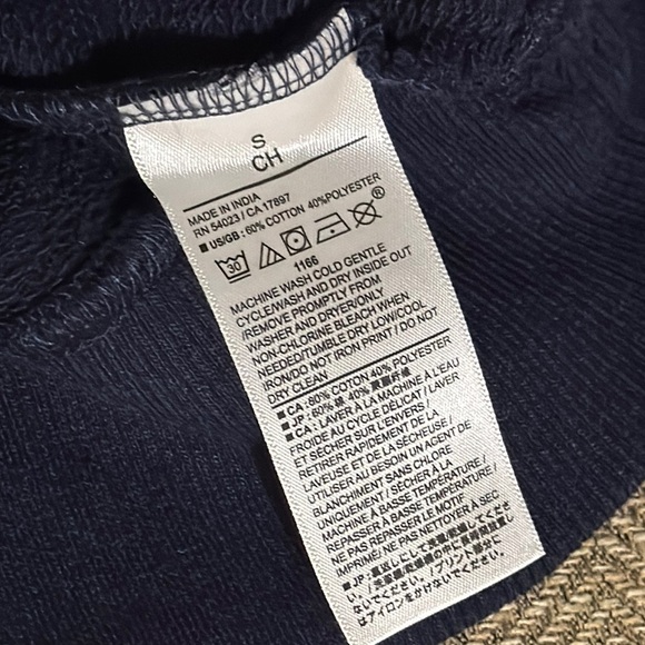 NWT Banana Republic Men’s Navy Hooded Sweatshirt with Pockets Size Small - Picture 8 of 9